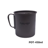 1100ml 1950ml Outdoor Camping Titanium Pot